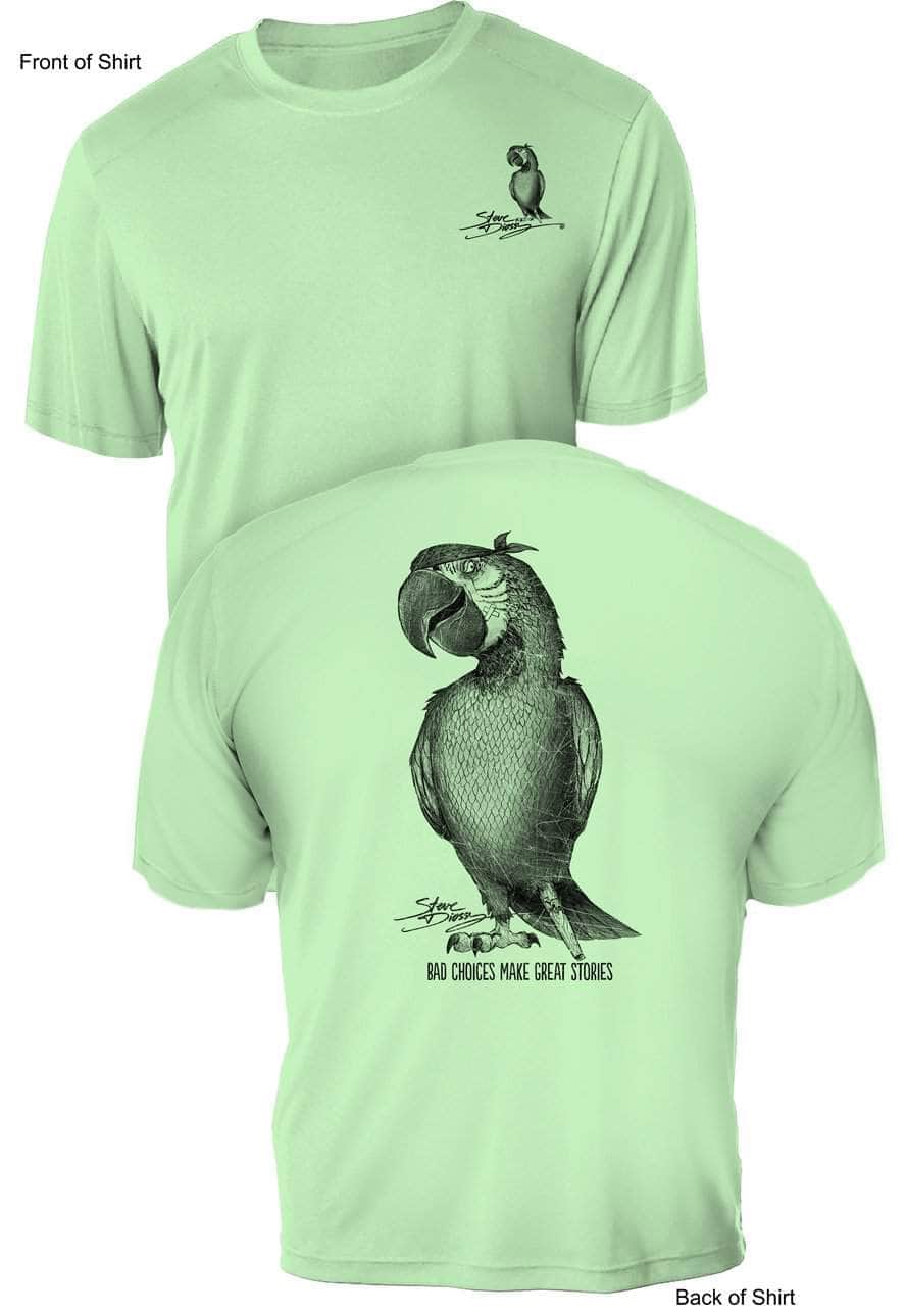 Pirate Parrot- UV Sun Protection Shirt - 100% Polyester - Short Sleeve UPF 50